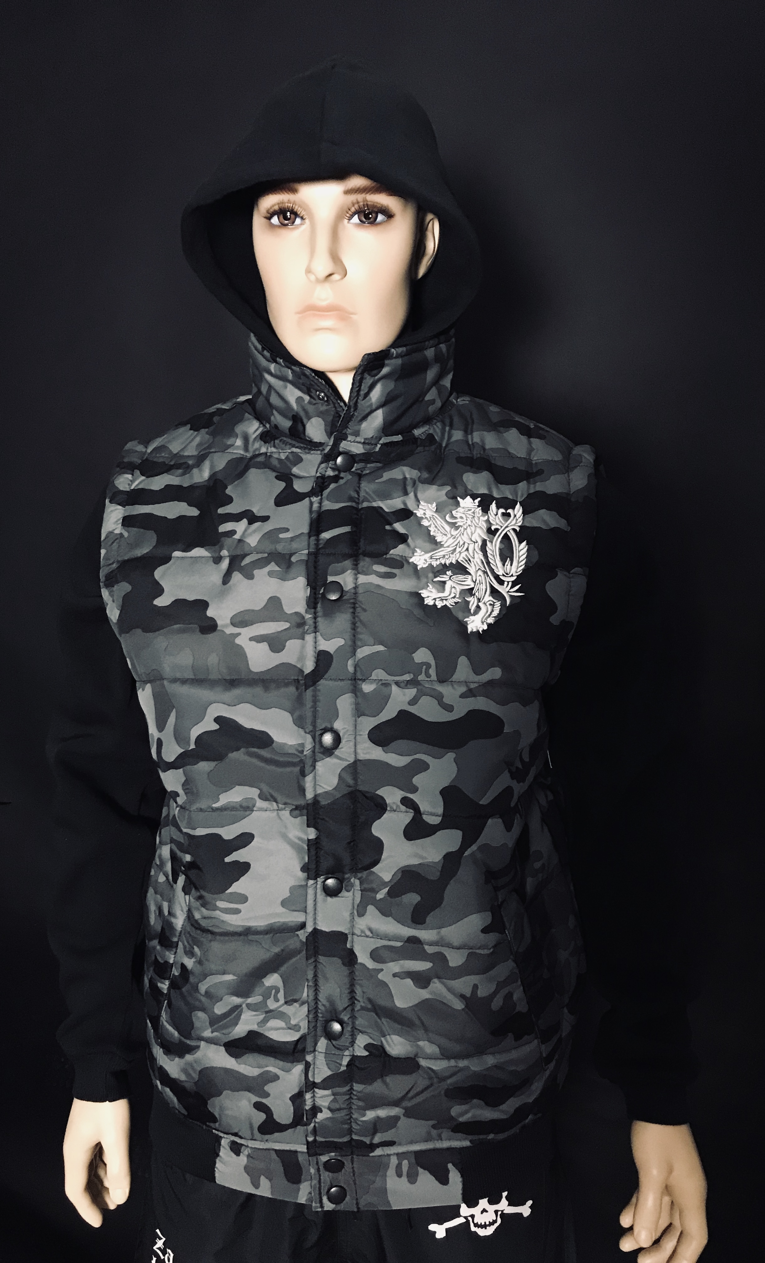 Bunda s kapucí camouflage - unisex XXXL